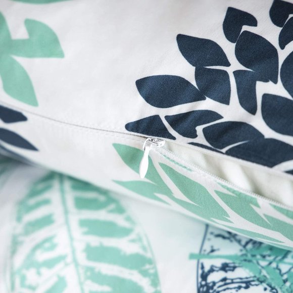 Four Decorative Throw Pillow Cushion Cover, Cyan - Picture 15 of 16